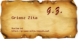 Griesz Zita névjegykártya
